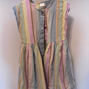 NEXT Pastel Striped Button-Front Dress kids 5-6